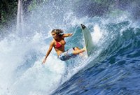 girl on a surfboard