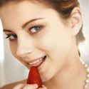  a bite of strawberry