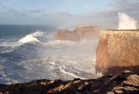 Huge Waves Strike Cliffs