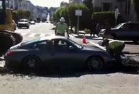 Porsche in Wet Cement