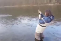Wife fishing