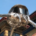 close-up of the alien sculpture